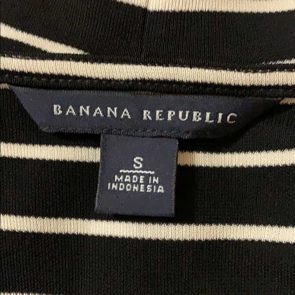 BANANA REPUBLIC black and white striped wrap dress - Picture 7 of 8